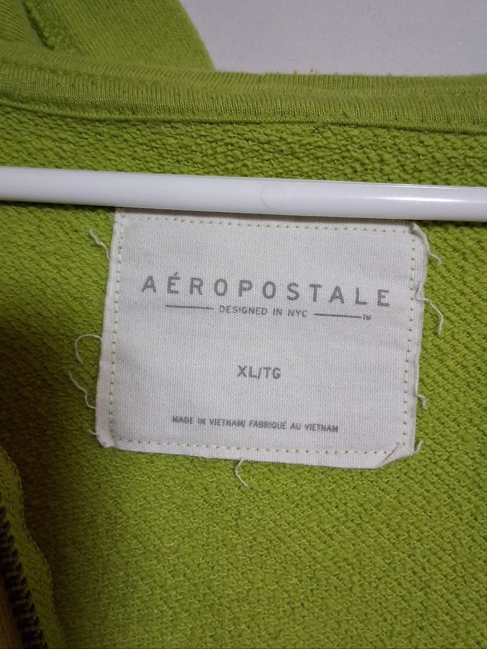 Aeropostale Bright Lime Green Hoodie Jacket - Picture 3 of 3